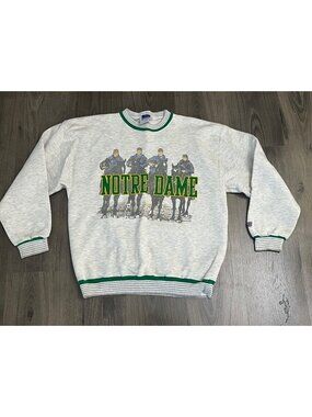 Vintage 90s Notre Dame Four Horseman Sweatshirt Gray Large  - WEAR